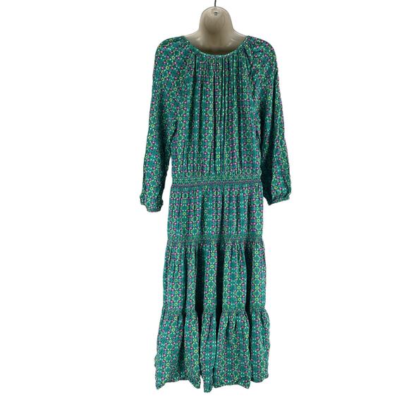 Matilda Jane Turquoise Geometric Age of Aquarius Peasant Dress Size L - Picture 8 of 11
